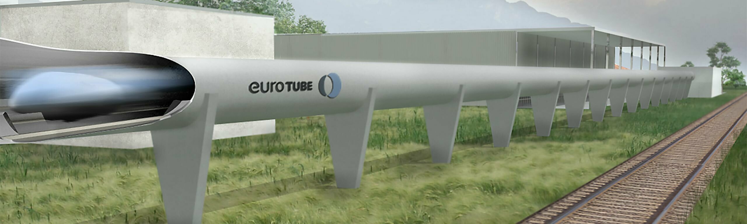 Modell der Hyperloopteststrecke.