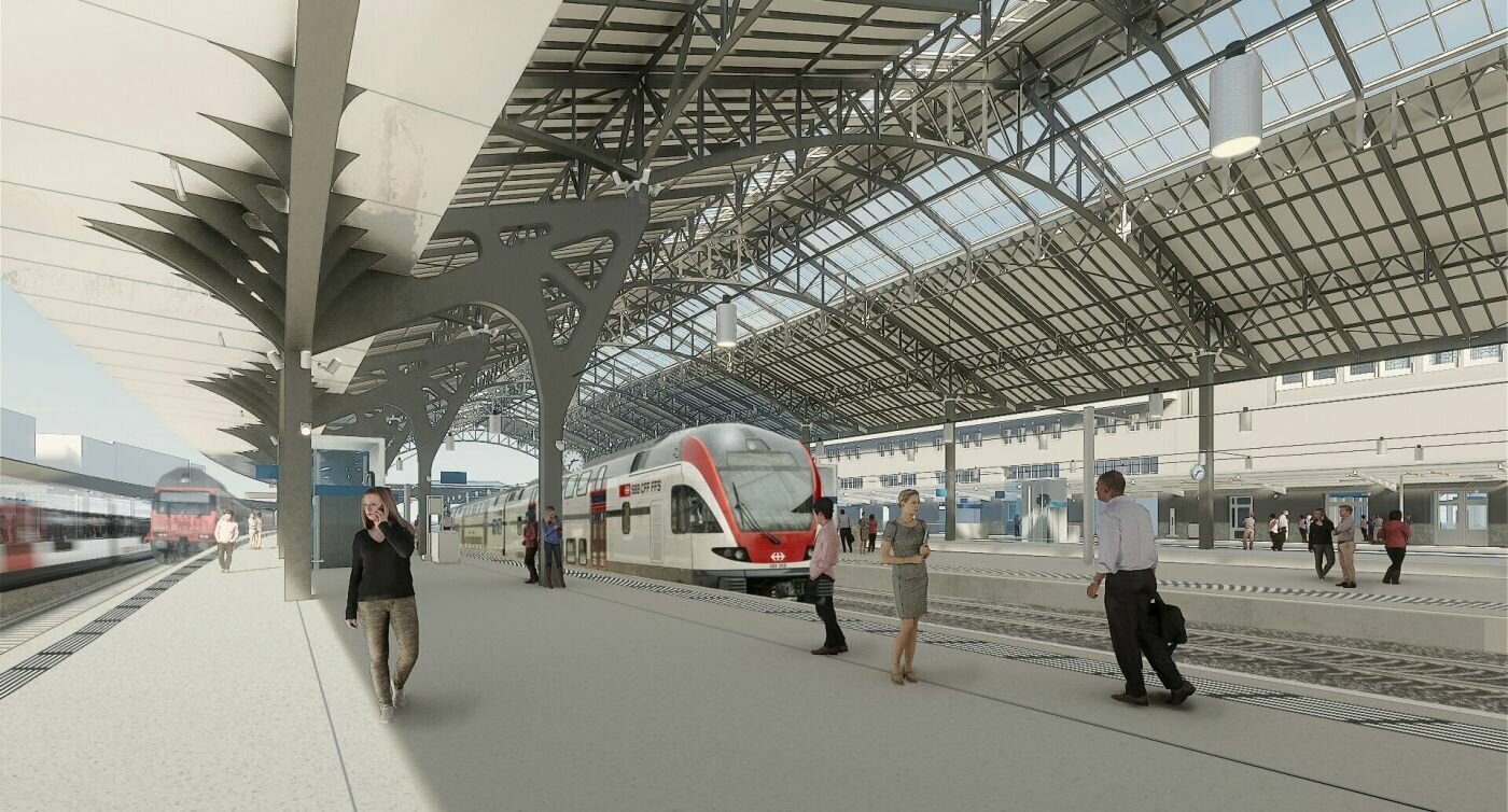 3D Visualisierung des zukünftigen Bahnhofs