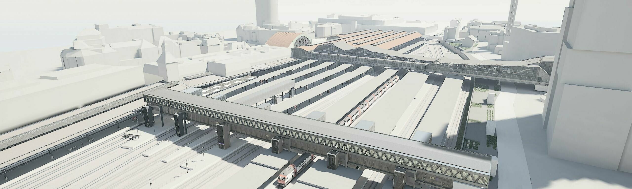 Die Visualisierung zeigt die neue Perronanlage im Bahnhof Basel SBB.