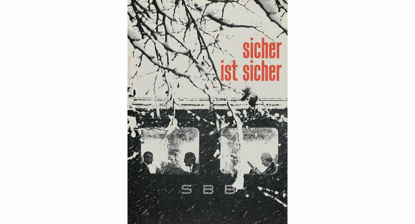 Das Bild zeigt einen kleinen Teil der Plakatsammlung von SBB Historic, Herbert Auchli und Walter Studer 1966