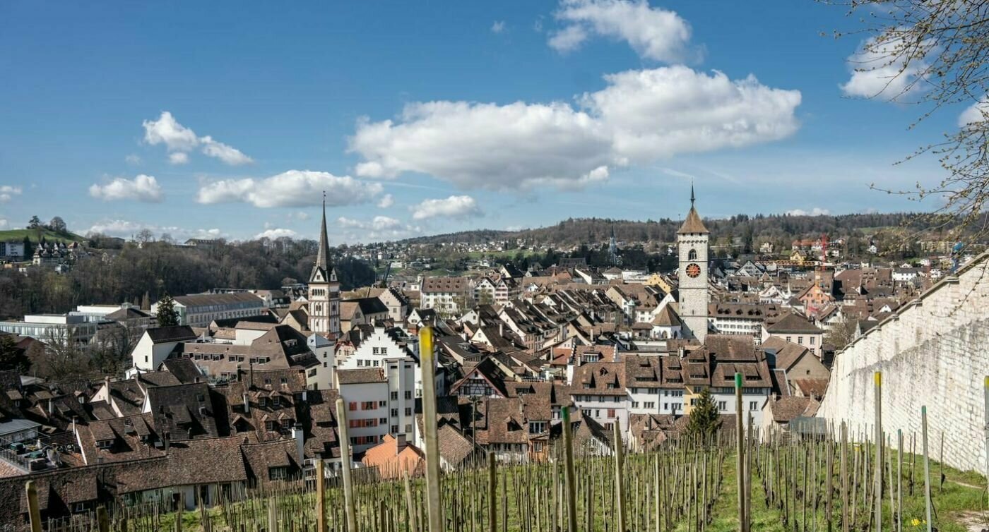 Die Altstadt von Schaffhausen vom Munot aus gesehen.